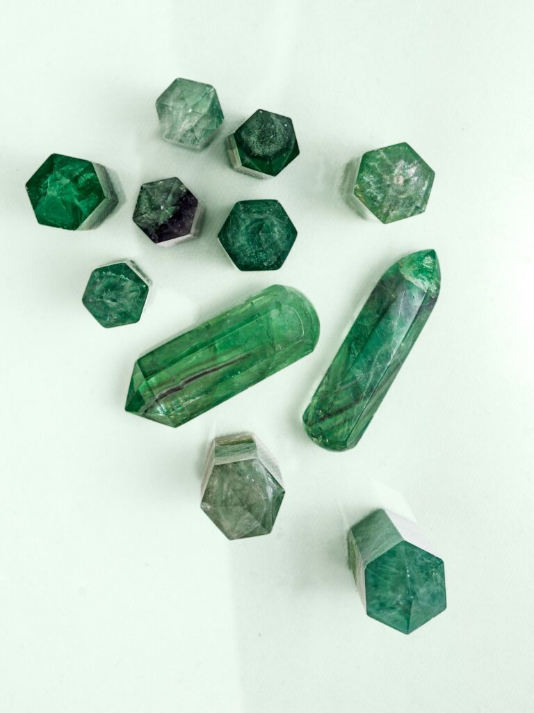 Green emerald gemstones