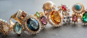 Gold gemstone rings