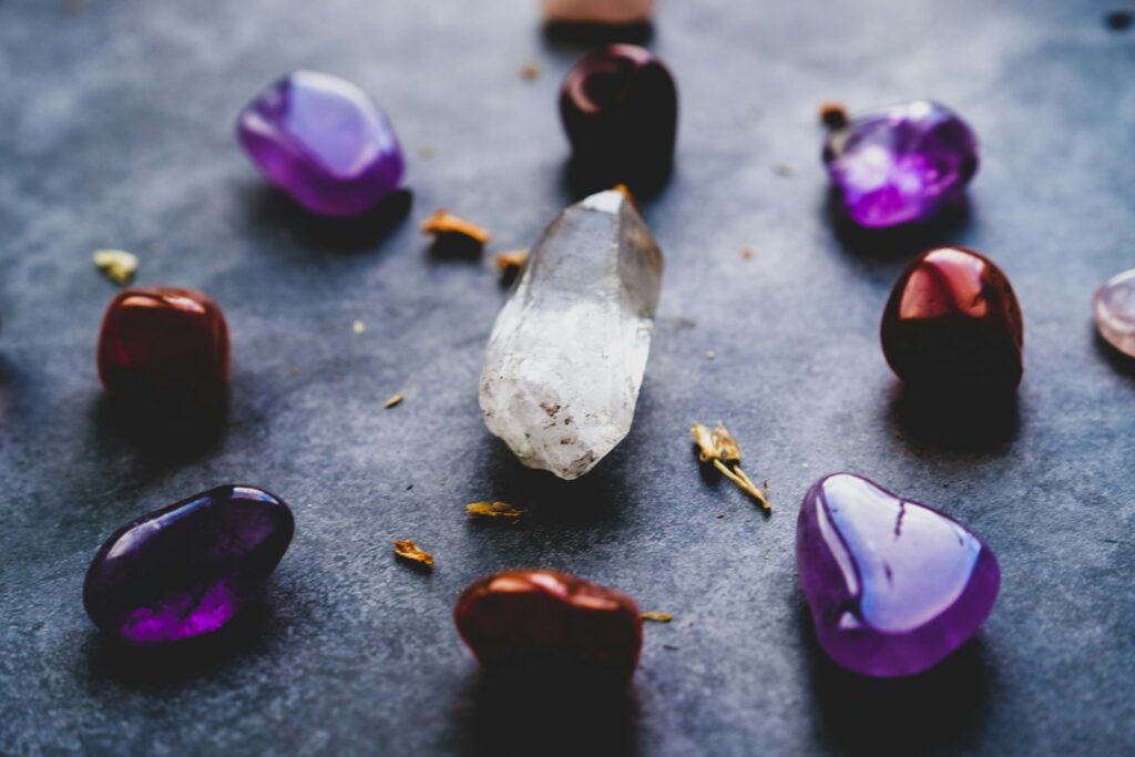 Heart-shaped healing crystals